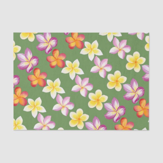 Tissue Paper Plumeria Tropical Blume Seidenpapier (Vorderseite)