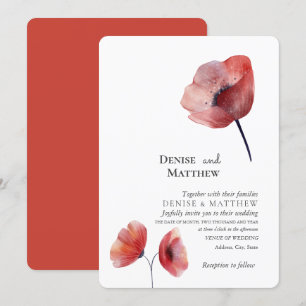 Tissue Paper Poppies Wedding Einladung