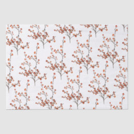 Tissue Paper Red Ilex Berry Branches Seidenpapier