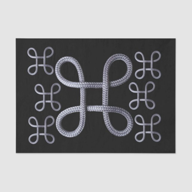 Tissue Paper Rope Black Silver Seidenpapier (Vorderseite)