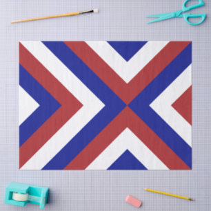 Tissue Paper (rote, weiße und blaue Chevronen) Seidenpapier