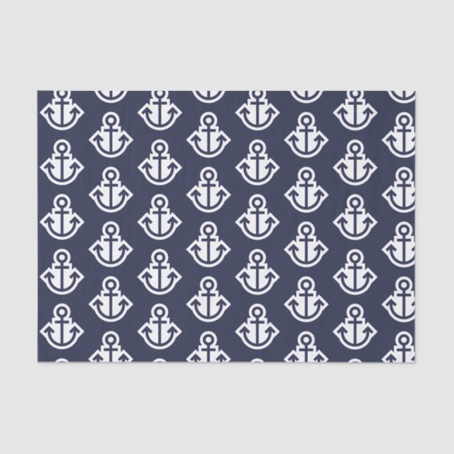 Tissue Paper über Navy und White Anchors Seidenpapier (Vorderseite)