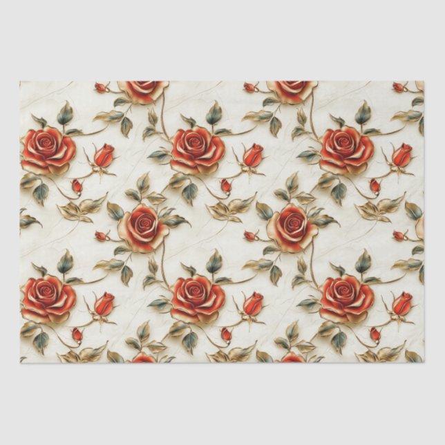 Tissue Paper (Vintage Rose) von Red Gold Seidenpapier (Vorderseite)