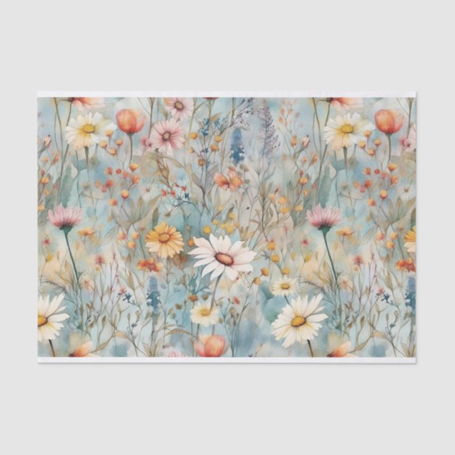 Tissue Paper von Daisy Wildblume Seidenpapier (Vorderseite)