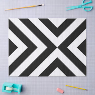 Tissue Paper von Schwarz-Weiß-Chevronen Seidenpapier