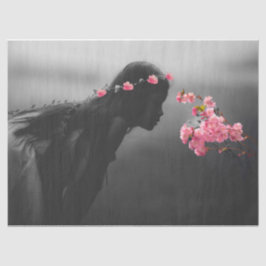 Tissue Paper with Young Girls and Blume Seidenpapier