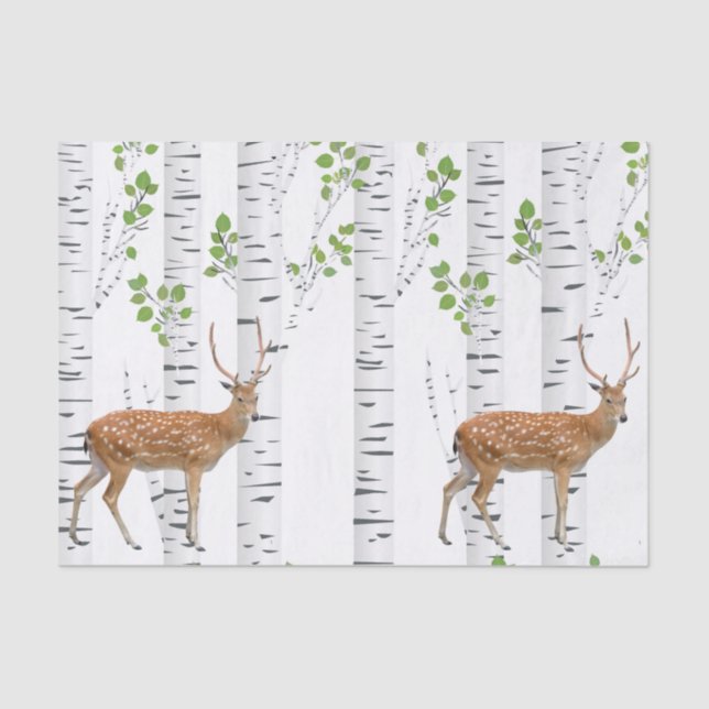 Tissue Paper Wrapping Deer Buck Woodland Hunti Seidenpapier (Vorderseite)