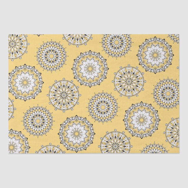 Tissue Paper Yellow Mandalases Seidenpapier (Vorderseite)