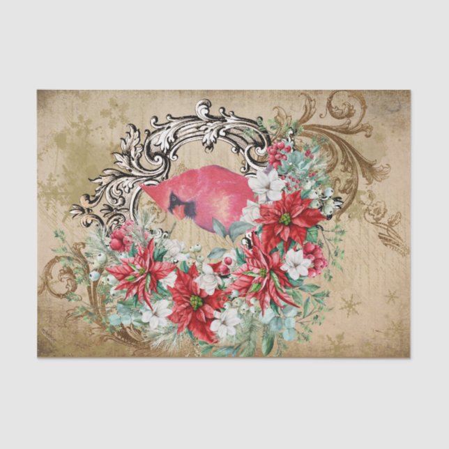 Tissue Paper zum Weihnachtsgeburtstext für Kardinä Seidenpapier (Vorderseite)