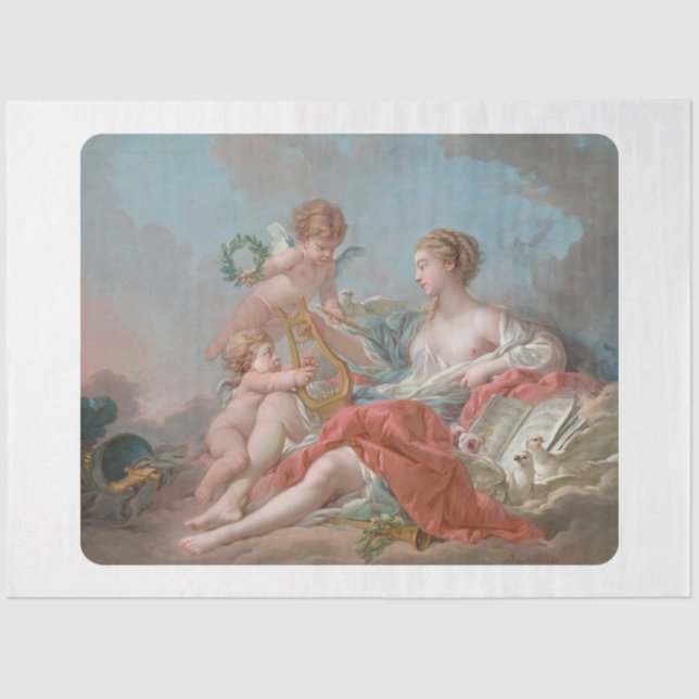 TISSUE PAPIER : ALLEGORIE DER MUSIK : BOUCHER : 17 (Vorderseite)