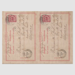 Tissue-Papier-Decoupage - Vintage Deutsche Postkar Seidenpapier