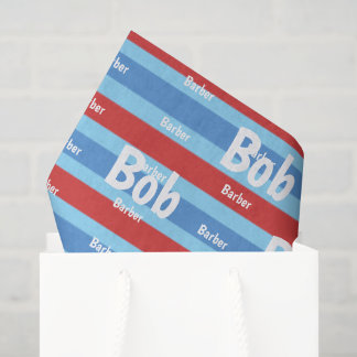 Tissue-Papier, Friseursalon Friseur Rot Weiß Blau Seidenpapier
