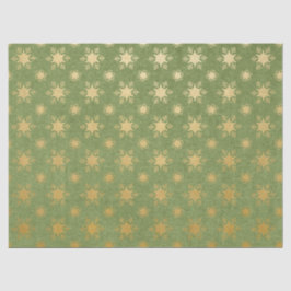 Tissue-Papiere zu grünen und goldenen Schneeflocke Seidenpapier