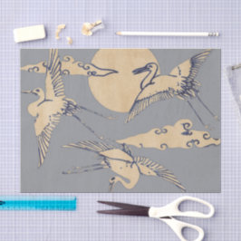 TISSUE-PAPIERKRANE UND WOLKEN JAPANISCH SEIDENPAPIER