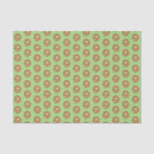 Tissue - Red Christmas Wath on Green Seidenpapier