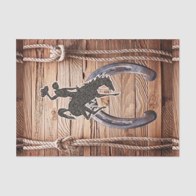 Tissue Rodeo Cowboy Rope Saddle Seidenpapier (Vorderseite)