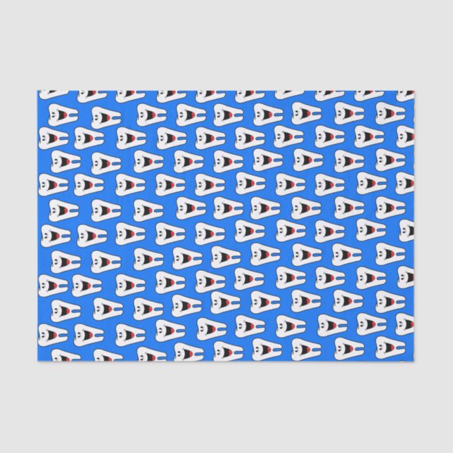 Tissue Teeth Blue Dentiers Seidenpapier (Vorderseite)