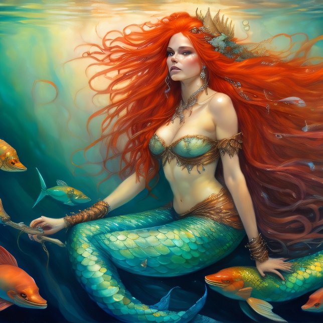Tissuepapier Mermaid Red Hair Queen v4 Seidenpapier (Von Creator hochgeladen)