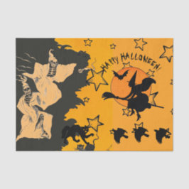 TISSUPAPIER HALLOWEEN AUF DEM BROOM SEIDENPAPIER