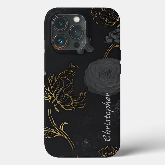 Titan-Blume Edelstahlmetall Case-Mate iPhone Hülle (Rückseite)