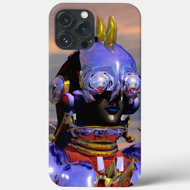 TITAN CYBORG PORTRAIT Blue Science Fiction, Scifi Case-Mate iPhone Hülle (Rückseite)