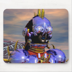 TITAN CYBORG PORTRAIT Blue Science Fiction, Scifi Mousepad