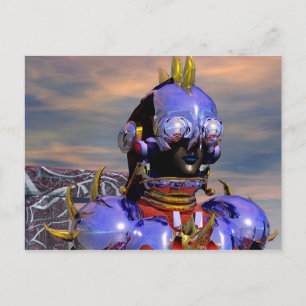 TITAN CYBORG PORTRAIT Blue Science Fiction, Scifi Postkarte