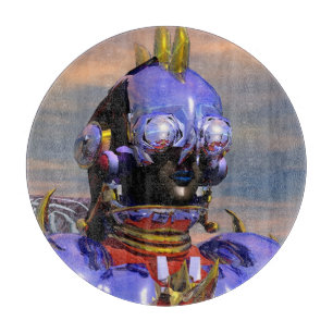 TITAN CYBORG PORTRAIT Blue Science Fiction, Scifi Schneidebrett