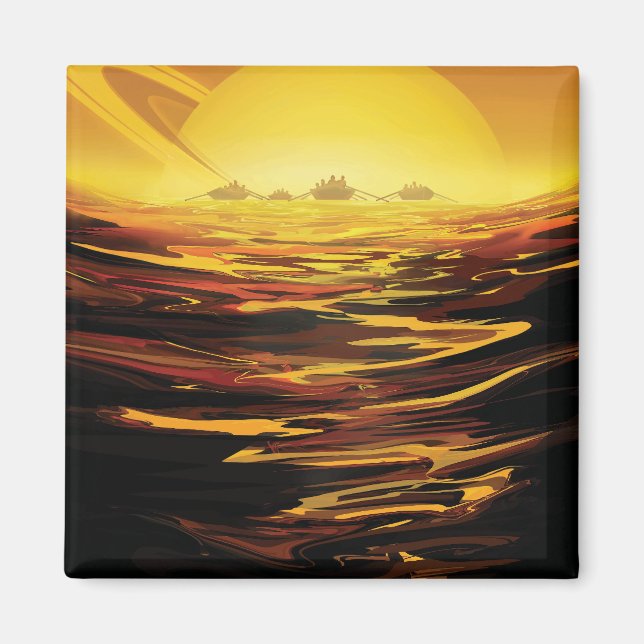 Titan der größte Mond des Planeten Saturn Magnet (Vorne)