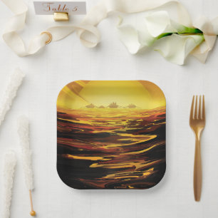 Titan der größte Mond des Planeten Saturn Pappteller