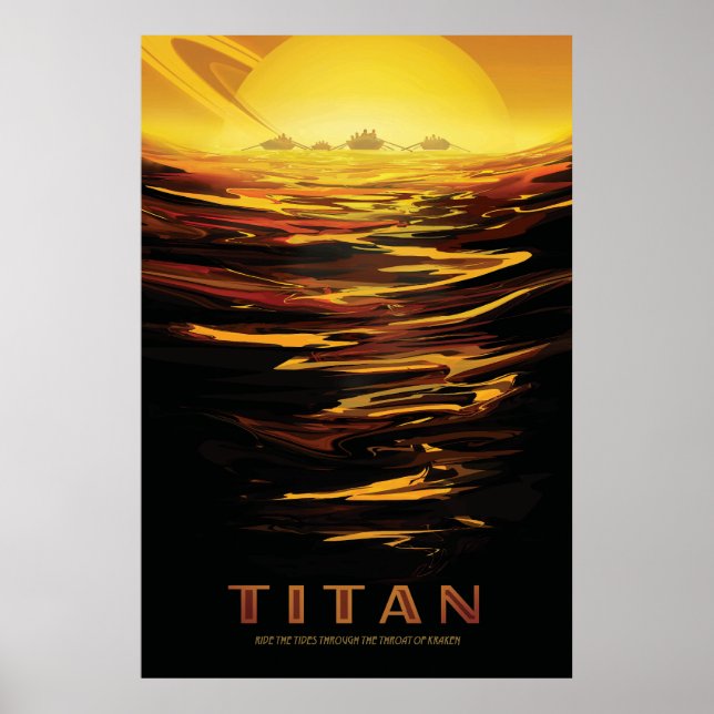 Titan der größte Mond des Planeten Saturn Poster (Vorne)