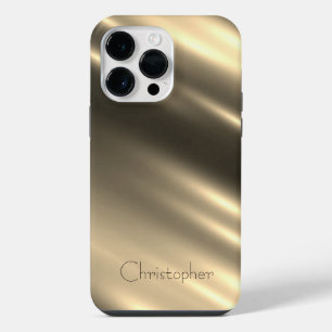 Titan Gold Edelstahl Druck iPhone 14 Pro Max Hülle
