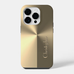Titan-Gold-Edelstahl-Druck iPhone 14 Pro Hülle
