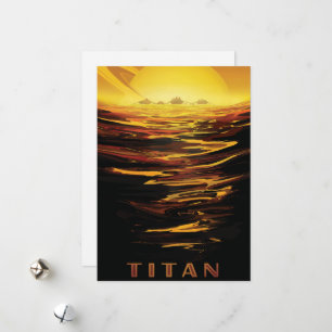 Titan größter Mond des Planeten Saturn Feiertagskarte