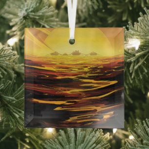 Titan größter Mond des Planeten Saturn Ornament Aus Glas