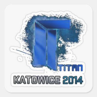 Titan holo quadratischer aufkleber