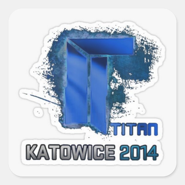 Titan holo quadratischer aufkleber (Vorderseite)