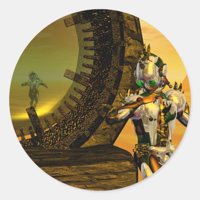 TITAN IM WÜSTEN DER HYPERION RUNDER AUFKLEBER (Vorderseite)