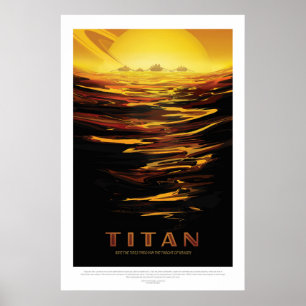 Titan Moon of Saturn Urlaub Werbung Weltraumtouris Poster