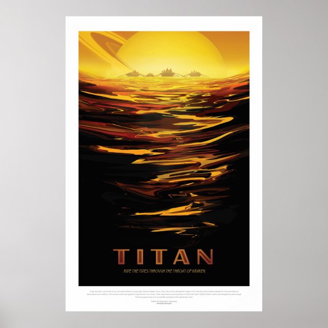 Titan Moon of Saturn Urlaub Werbung Weltraumtouris Poster (Vorne)