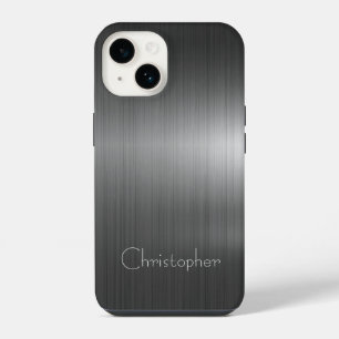 Titan poliert dunkles Silber radial und Metallisch iPhone 14 Hülle