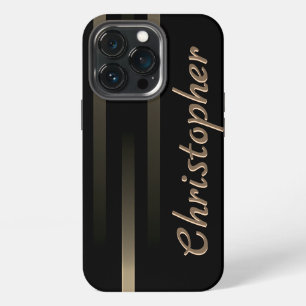 Titan schwarz und gold Edelstahl Druck iPhone 13 Pro Hülle