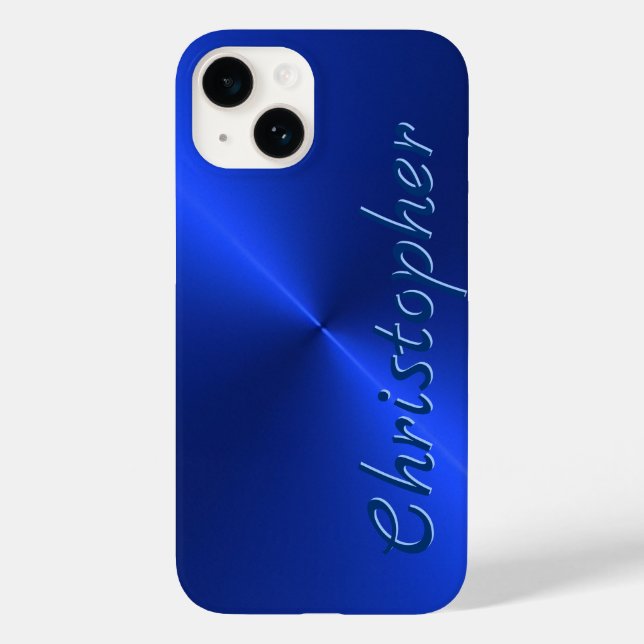 Titanblau Edelstahl-Metallic Case-Mate iPhone Hülle (Rückseite)
