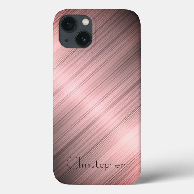 Titanbronze Edelstahl Drucktelefon 15 Case-Mate iPhone Hülle (Rückseite)