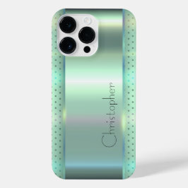 Titangrüne Edelstahldrucke iPhone 14 Pro Max Hülle