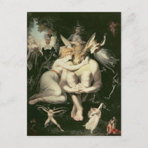 Titania Awakes, umgeben von Attendant Postkarte