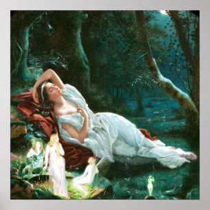 Titania Schlafen im Mondschein - Simmons Art Poster