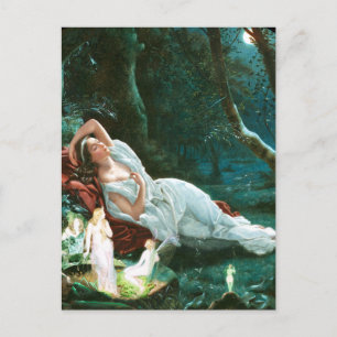 Titania schlafend im Mondlicht - Simmons Art Postkarte