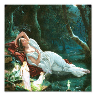 Titania schlafend im Mondlicht Simmons Fae Kunst Fotodruck