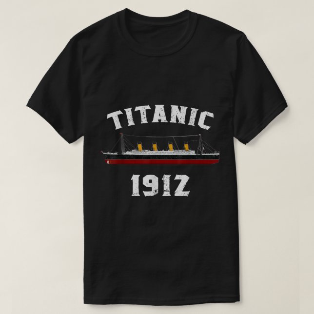 Titanic 1912 Vintage Ship Design T-Shirt (Design vorne)